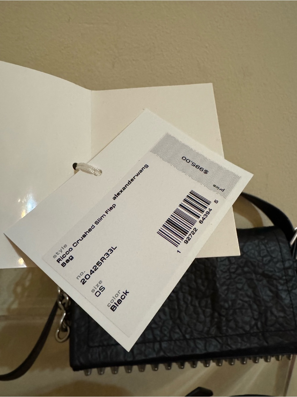 Alexander Wang New Ricco Crushed Slim Flap Bag Leather Black - Picture 14 of 15
